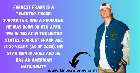 forrest frank height|what is forrest franks middle name.